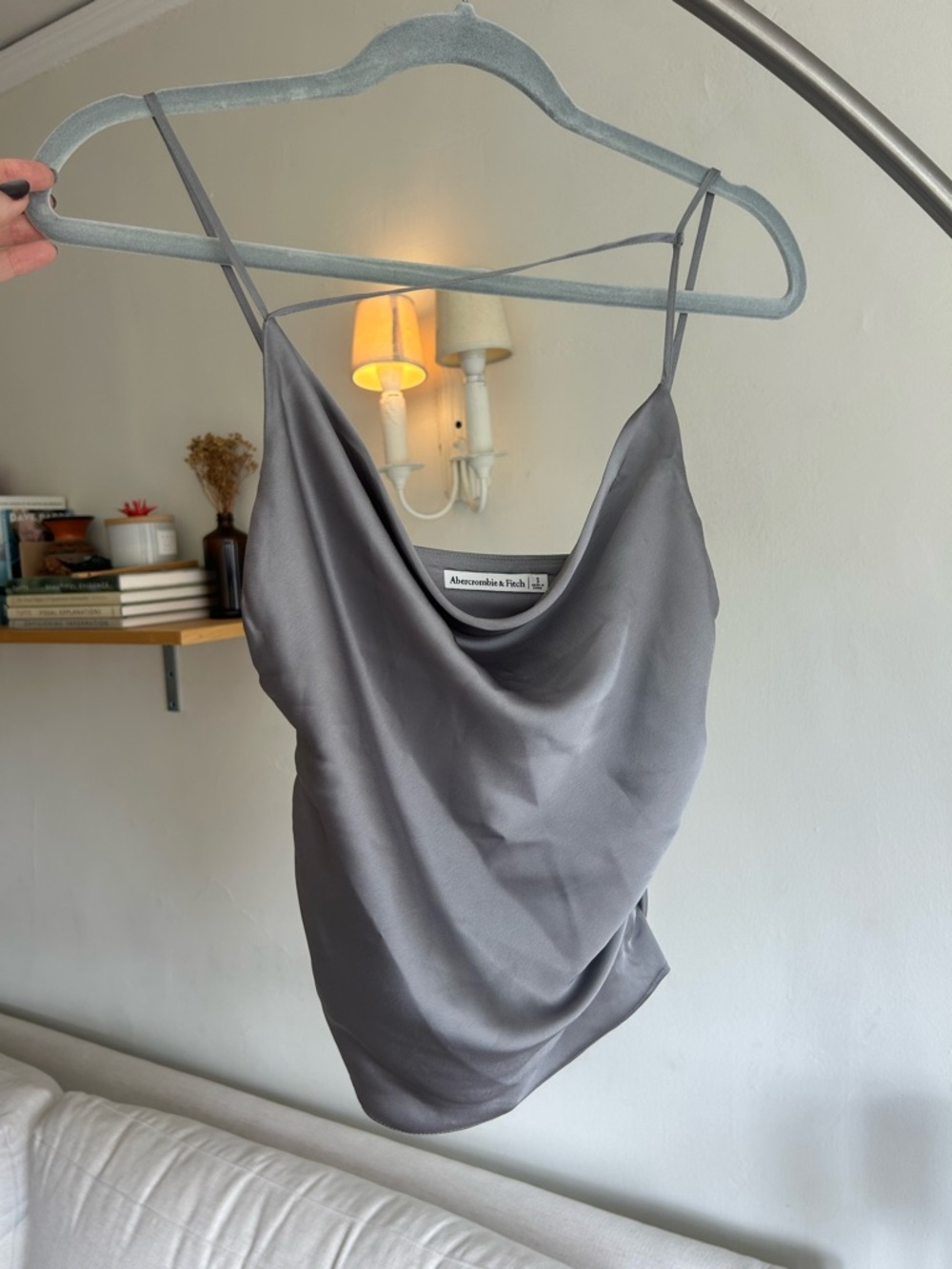 Abercrombie Satin Asymmetrical Cowlneck Cami